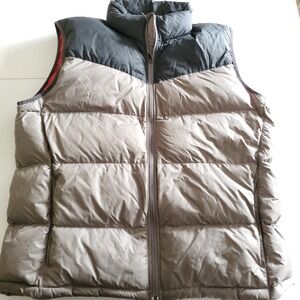 NIKE Sportswear Mens 2XL Duck Down Puffer Bubble Vest Tan Gray